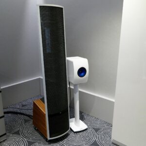 Martin Logan Montis Speakers – Zebrano Aluminum Finish, Like New